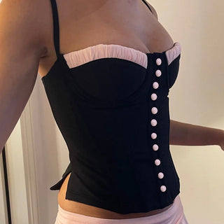Textured Ruffle Hem Corset top