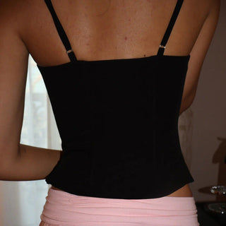 Textured Ruffle Hem Corset top