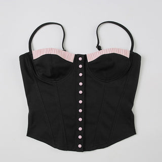 Textured Ruffle Hem Corset top