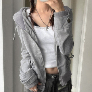Striped stitching hooded sweater