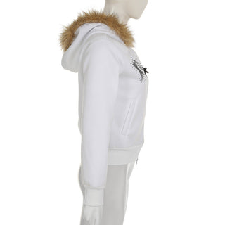 Y2K Diamond fur hooded zipper
