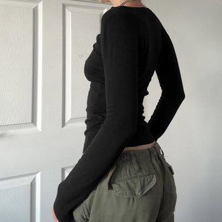 Solid Color V-Neck Sweater