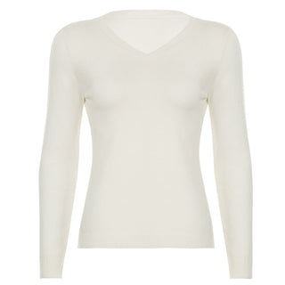 Solid Color V-Neck Sweater
