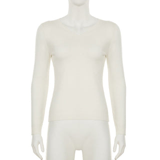 Solid Color V-Neck Sweater