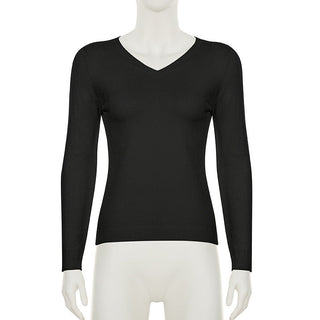 Solid Color V-Neck Sweater