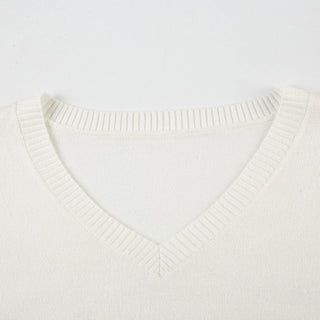 Solid Color V-Neck Sweater