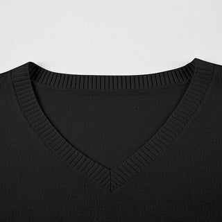 Solid Color V-Neck Sweater
