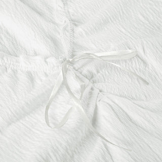 Pleated V-neck long-sleeved top