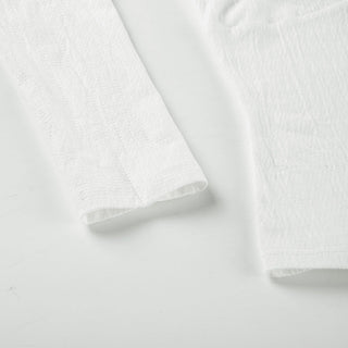 Pleated V-neck long-sleeved top