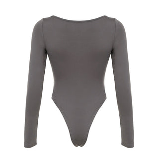 Lace edge square collar long-sleeved top