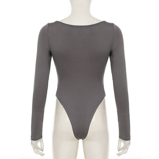 Lace edge square collar long-sleeved top