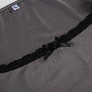 Lace edge square collar long-sleeved top