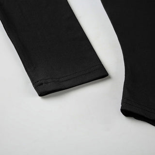 Lace edge square collar long-sleeved top