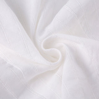 White striped texture puff sleeve shirt