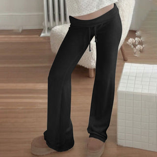 Basic solid color straight-leg pants