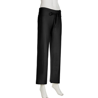 Basic solid color straight-leg pants