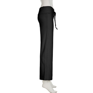 Basic solid color straight-leg pants