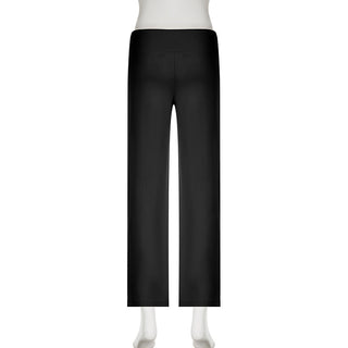 Basic solid color straight-leg pants
