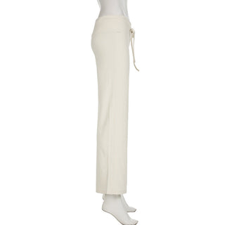 Basic solid color straight-leg pants