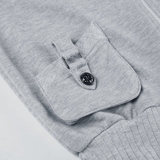 Solid color hooded cardigan sweater