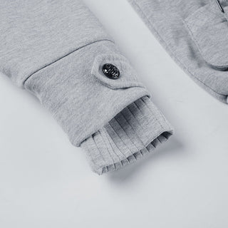 Solid color hooded cardigan sweater