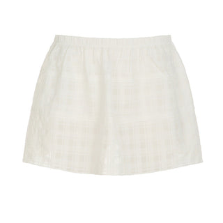 Plaid texture solid color A-line short skirt