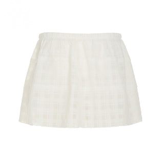 Plaid texture solid color A-line short skirt