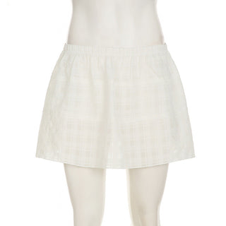 Plaid texture solid color A-line short skirt