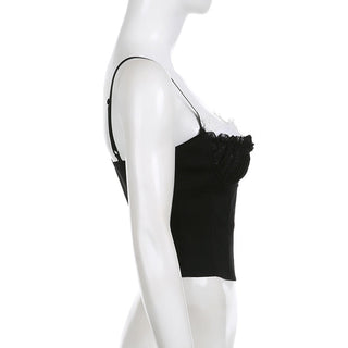 Lace edge Contrast color top