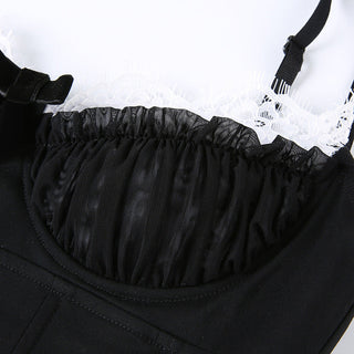 Lace edge Contrast color top