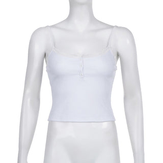 Lace backless slim top