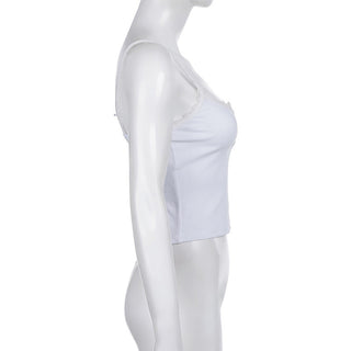 Lace backless slim top
