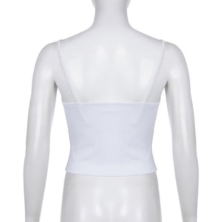 Lace backless slim top