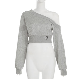 Off-shoulder waist slim crop top