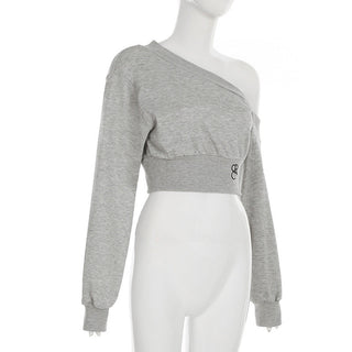 Off-shoulder waist slim crop top