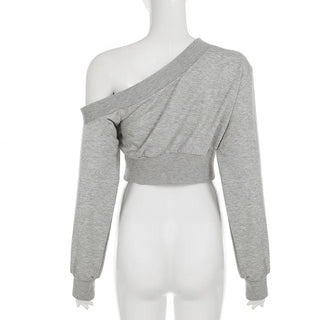 Off-shoulder waist slim crop top