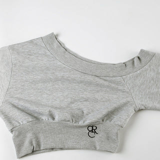 Off-shoulder waist slim crop top