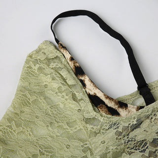 Slightly transparent thin lace two-piece vest