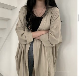Loose long-sleeved windbreaker cardigan