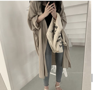 Loose long-sleeved windbreaker cardigan