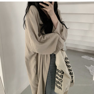 Loose long-sleeved windbreaker cardigan