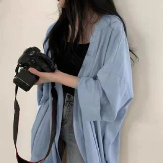 Loose long-sleeved windbreaker cardigan
