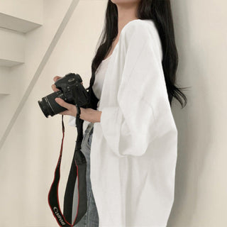 Loose long-sleeved windbreaker cardigan