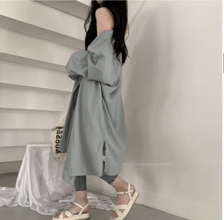 Loose long-sleeved windbreaker cardigan