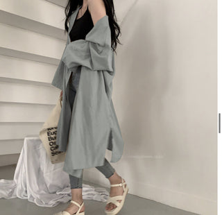 Loose long-sleeved windbreaker cardigan