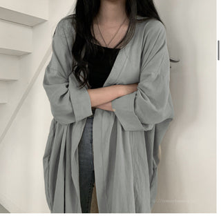 Loose long-sleeved windbreaker cardigan