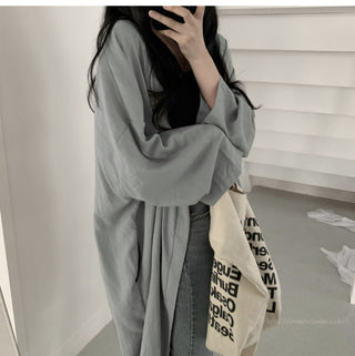 Loose long-sleeved windbreaker cardigan