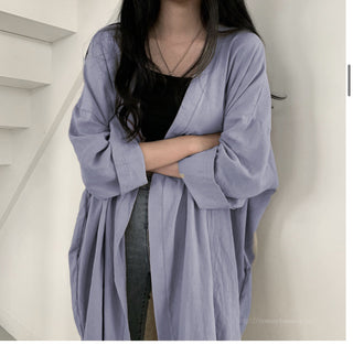 Loose long-sleeved windbreaker cardigan