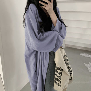 Loose long-sleeved windbreaker cardigan