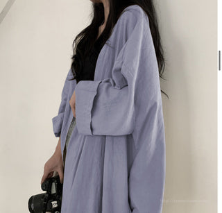 Loose long-sleeved windbreaker cardigan